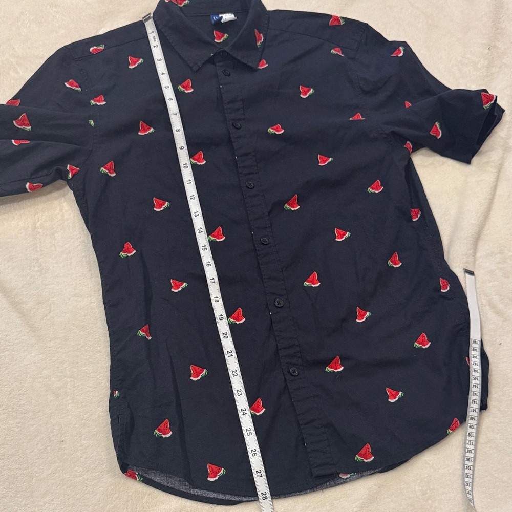 Divided Blue Shirt with Red Watermelon Pattern. Size Small - Picture 5 of 8